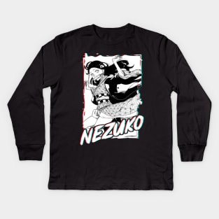 Nezuko Manga Kids Long Sleeve T-Shirt